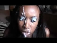 The facial spunk fountain compilation with my pretty dark babe
